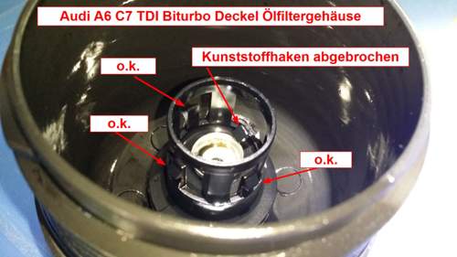 3 - Ölfilterdeckel Kunststoffhaken def.