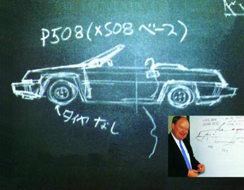 Angeblich die Skizze, die Bob Hall dem Mazda-Entwicklungschef Kenichi Yamamoto malte: So soll er aussehen