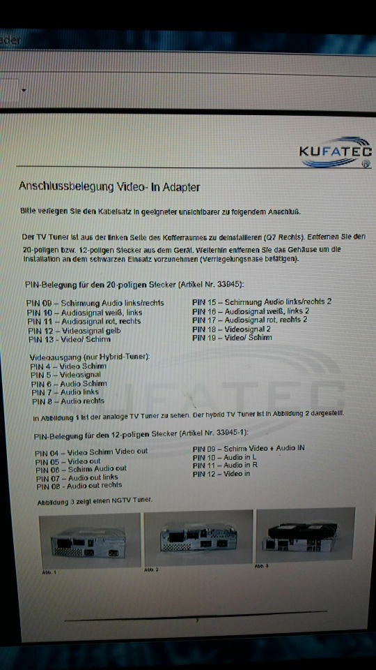 Multimediarack ausbauen - Video In Adapter anschließen?