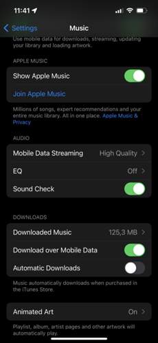 Handy Einstellung, Music