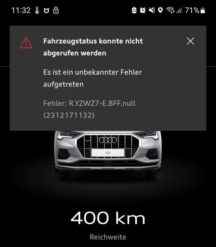 FEHLERMELDUNG der App