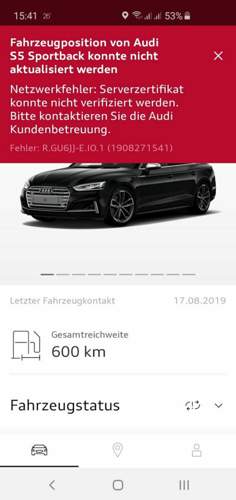 MyAudi Netzwerkfehler