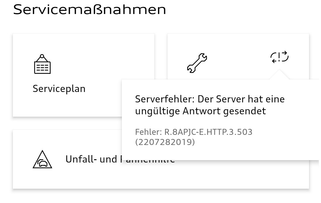 MyAudi App unbrauchbar
