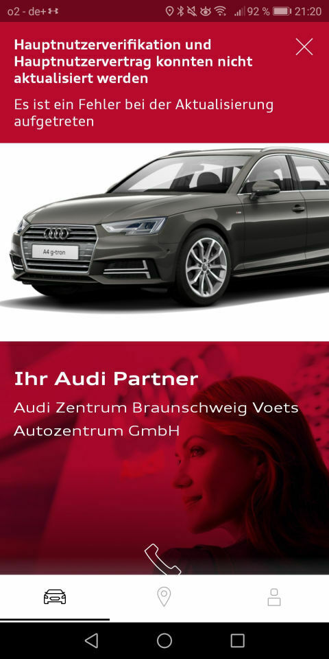 Myaudi-App unter Android; Fehler nach Update