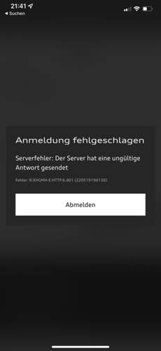 App ebenfalls Serverfehler