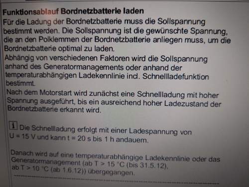 Funktionsablauf W204 Batterie laden