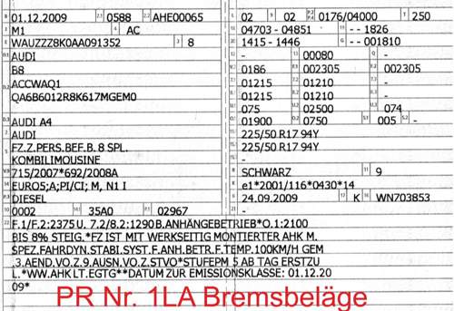 Audi A4 3.0 TDI Avant Fahrzeugschein