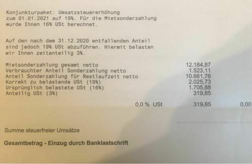 Mietsonderzahlung