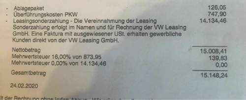 Rechnung-autohaus