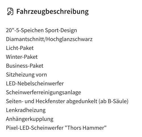 EX40 ER Ausstattung