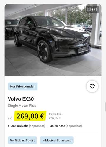 Volvo EX30 Single Privat-Leasing