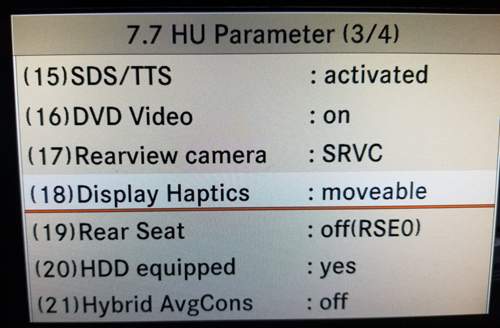COMAND HU Parameter 7.7 (3/4)