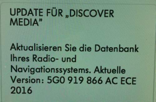 Aktuelle VW-Kartenversion