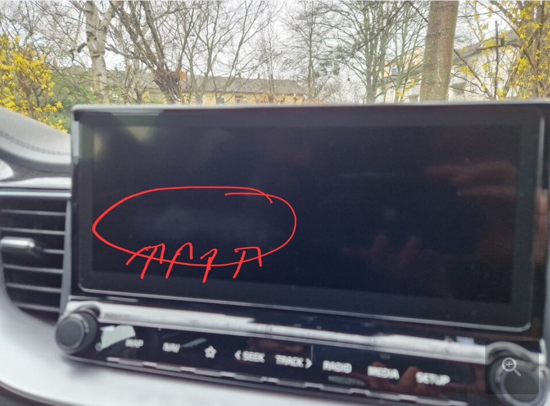 Navibildschirm wird Matt