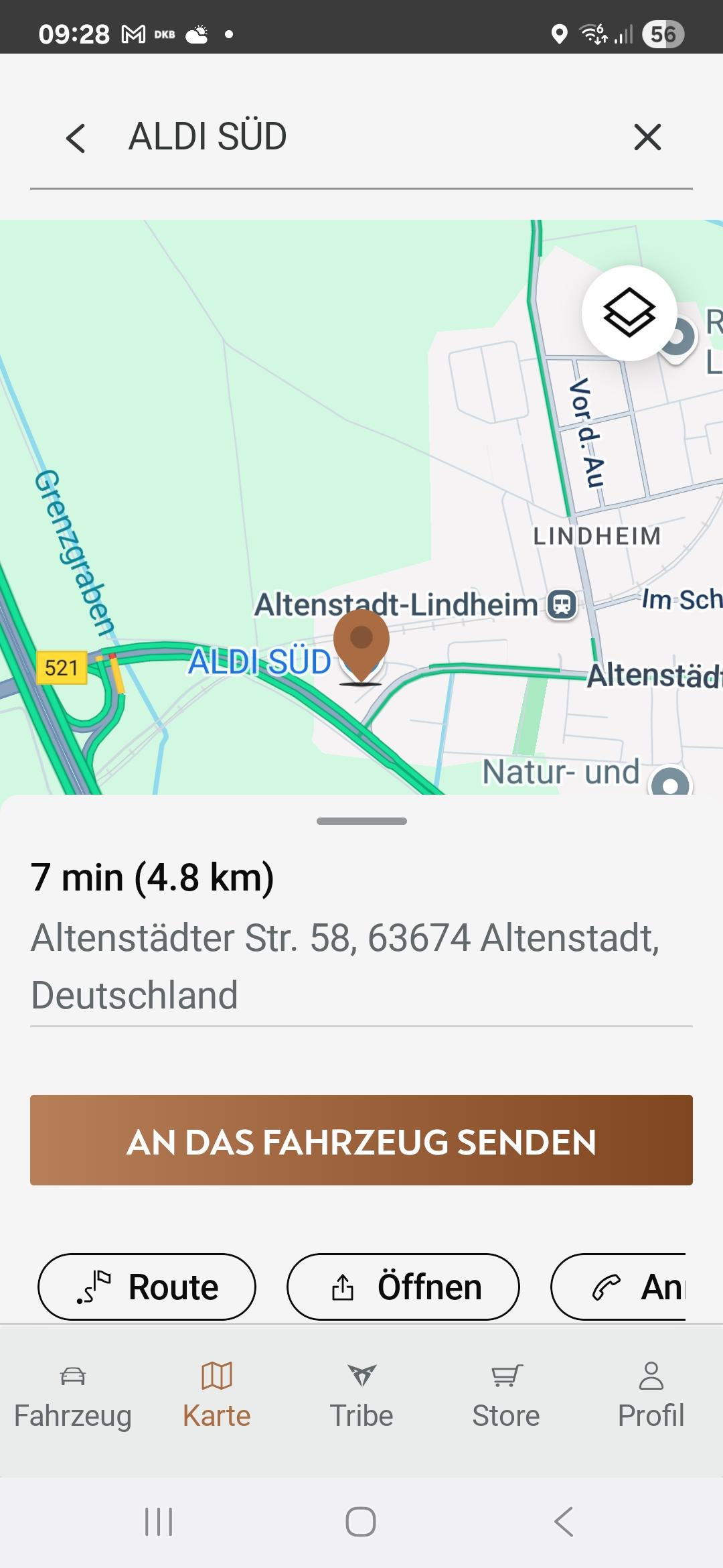 Navigation Eingabe Online POI nur über APP?