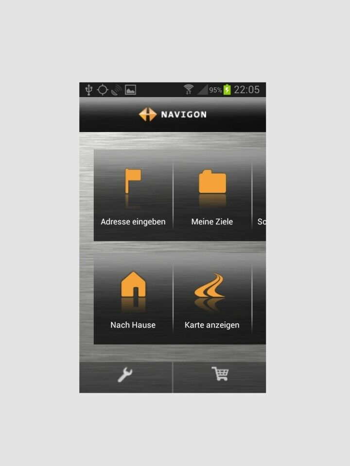 Navigation mit Navigon 4.8.0 für Android auf dem Samsung Galaxy SII im TT