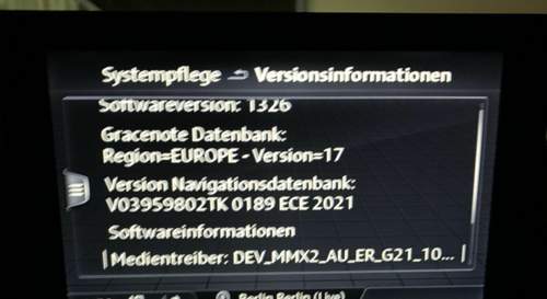 NAVI Version nach Update