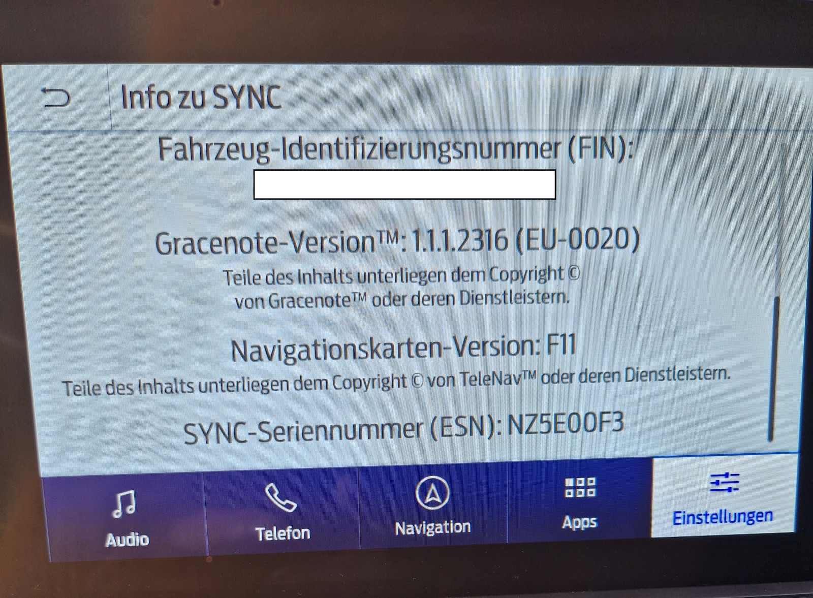 Navigationsupdate für den Sync 3 geben.