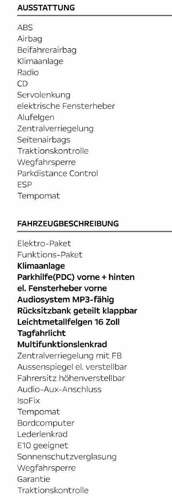 Ausstattung