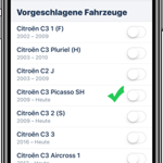 2. Schritt: Wähle die Fahrzeuge aus, die Dich interessieren und gehe dann auf "Zurück"