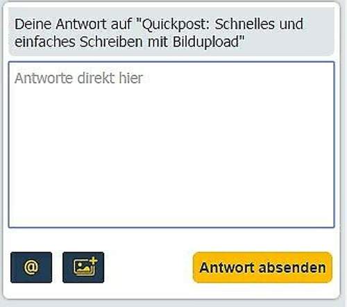 Die Schnellantwort-Funktion gibts nun auch für Blog-Kommentare. Natürlich auch für Smartphones und co.