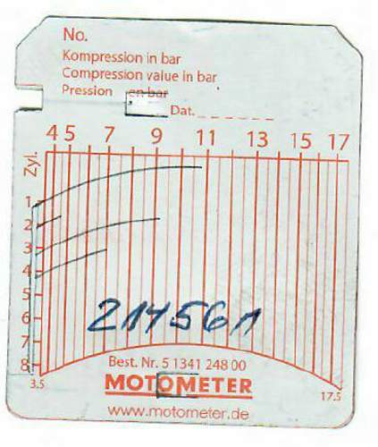VW 1.6 BSE Kompressionsdiagramm nach 214