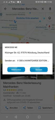 Senden an Auto
