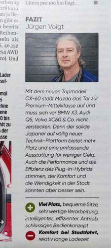 Fazit Test ( Quelle Auto Zeitung )