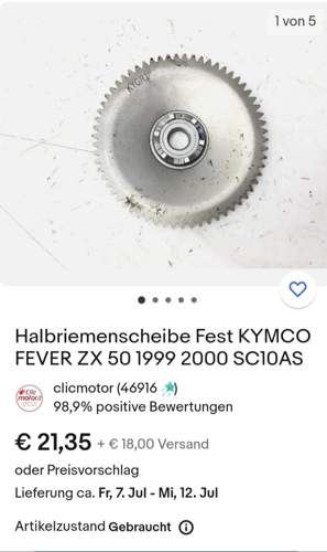 Riemenscheibe Kymco GR1