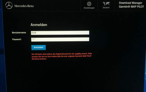 Garmin_MP Fehlermeldung