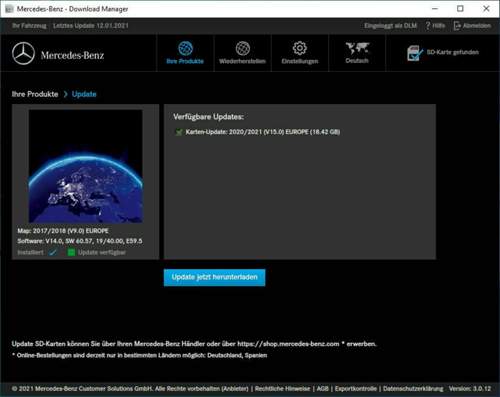 Kartenupdate