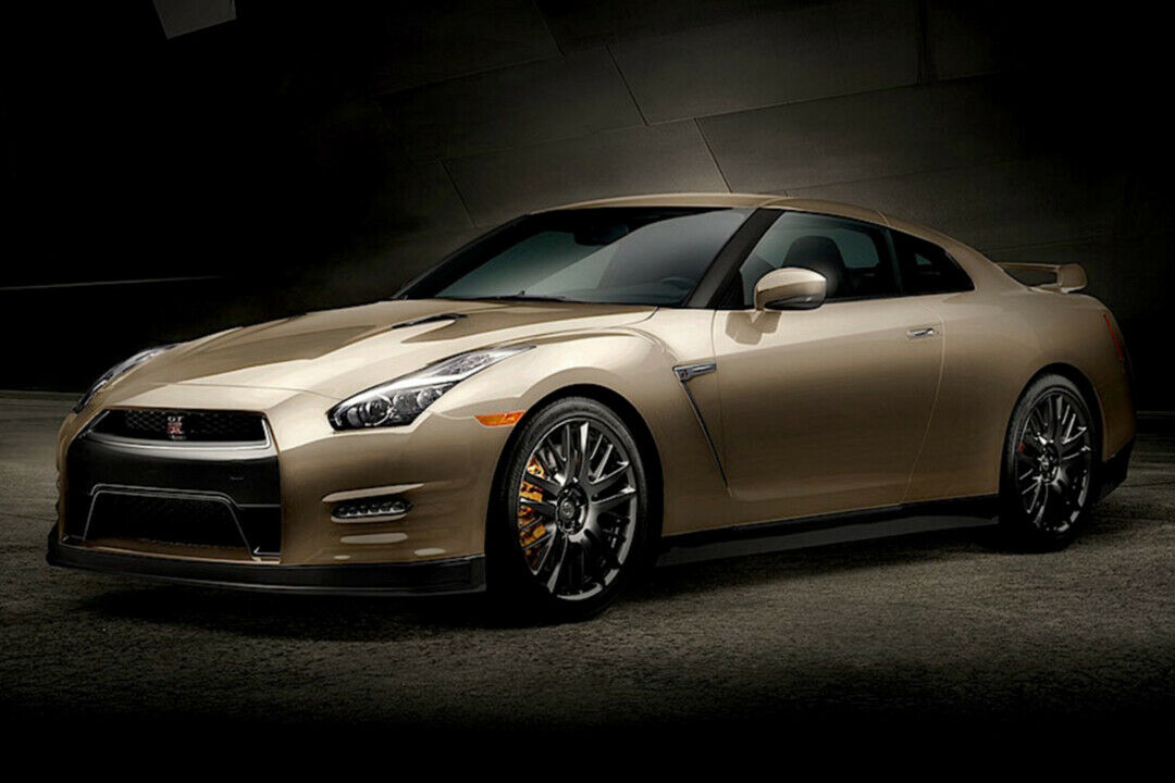 Eine goldene Sonderedition des Nissan GT-R