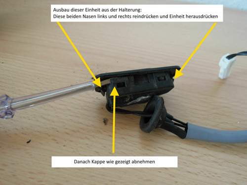 Ausbau Tasterabdeckung