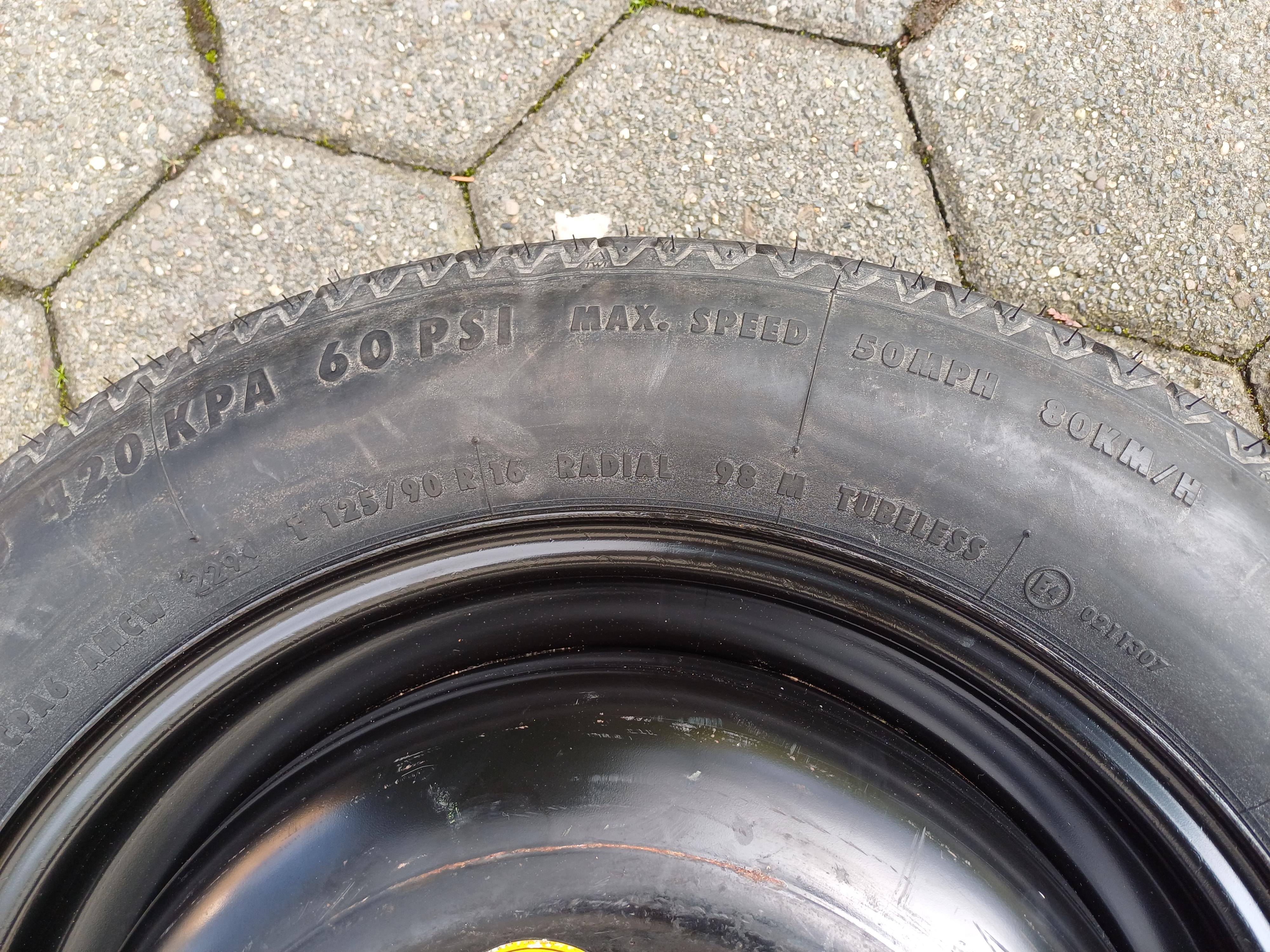 Notrad für XV 1 (G4) und andere Modelle mit LK 100x5, ML 56,1, 16" (Reifen T125/90R16)