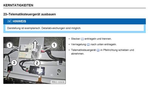 Ausbau Telematiksteuergerät