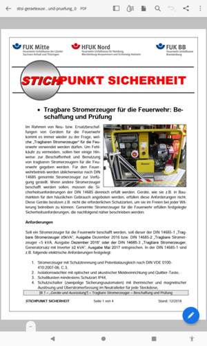 Anforderungen an Generatoren