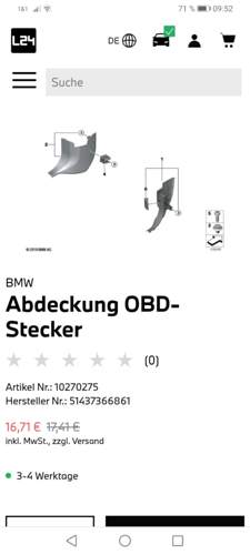Abdeckung OBD Stecker