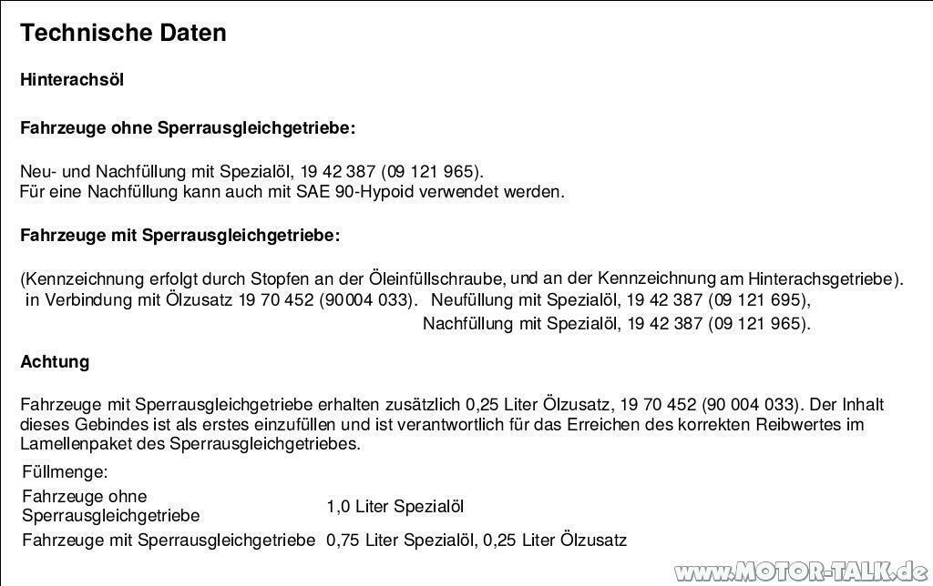 Öl wechsel am differntial