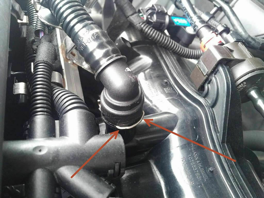 Öldampf setzt sich im oberen Bereich des Motors und hinter zwischen Motorabdeckung und Dämmung ab.