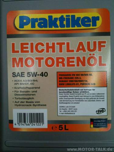 Praktiker5w40