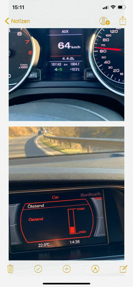 Ölverbrauch A5, 1.8 und 2.0 TFSI