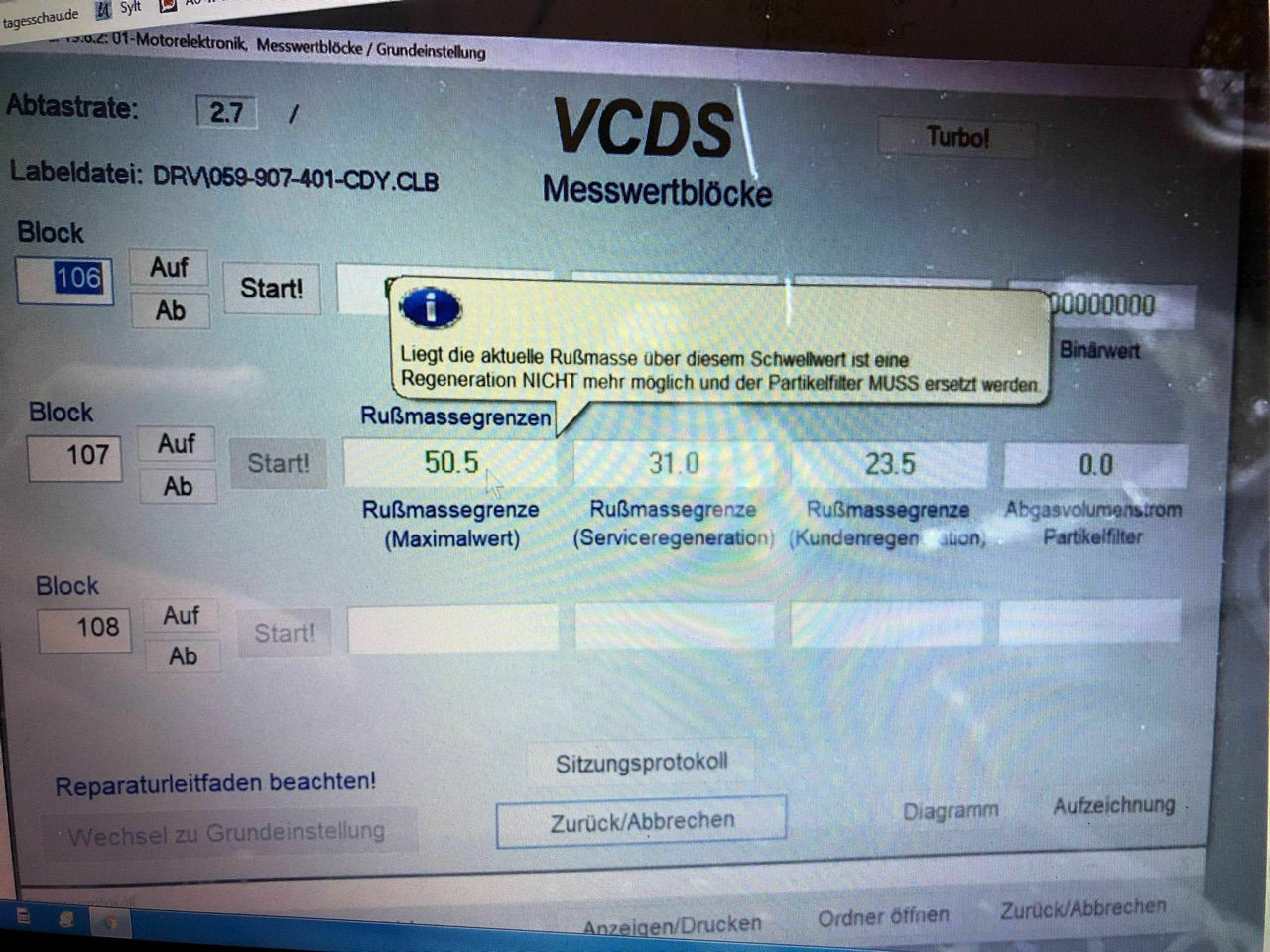 Ölverdünnung 3,0 TDI