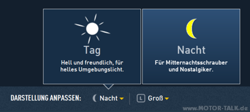 Nachtmodus-umschaltung