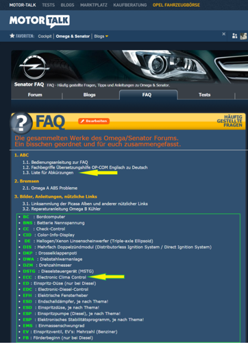 Hinweis zur FAQ und zur Kürzel Erklärung