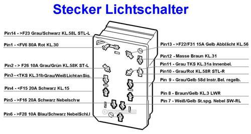 Belegung Lichtschalter Stecker