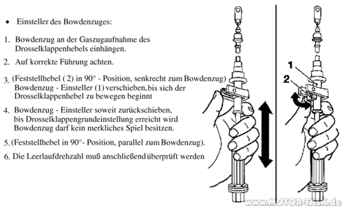 Seilzug-tempomat-einstellung