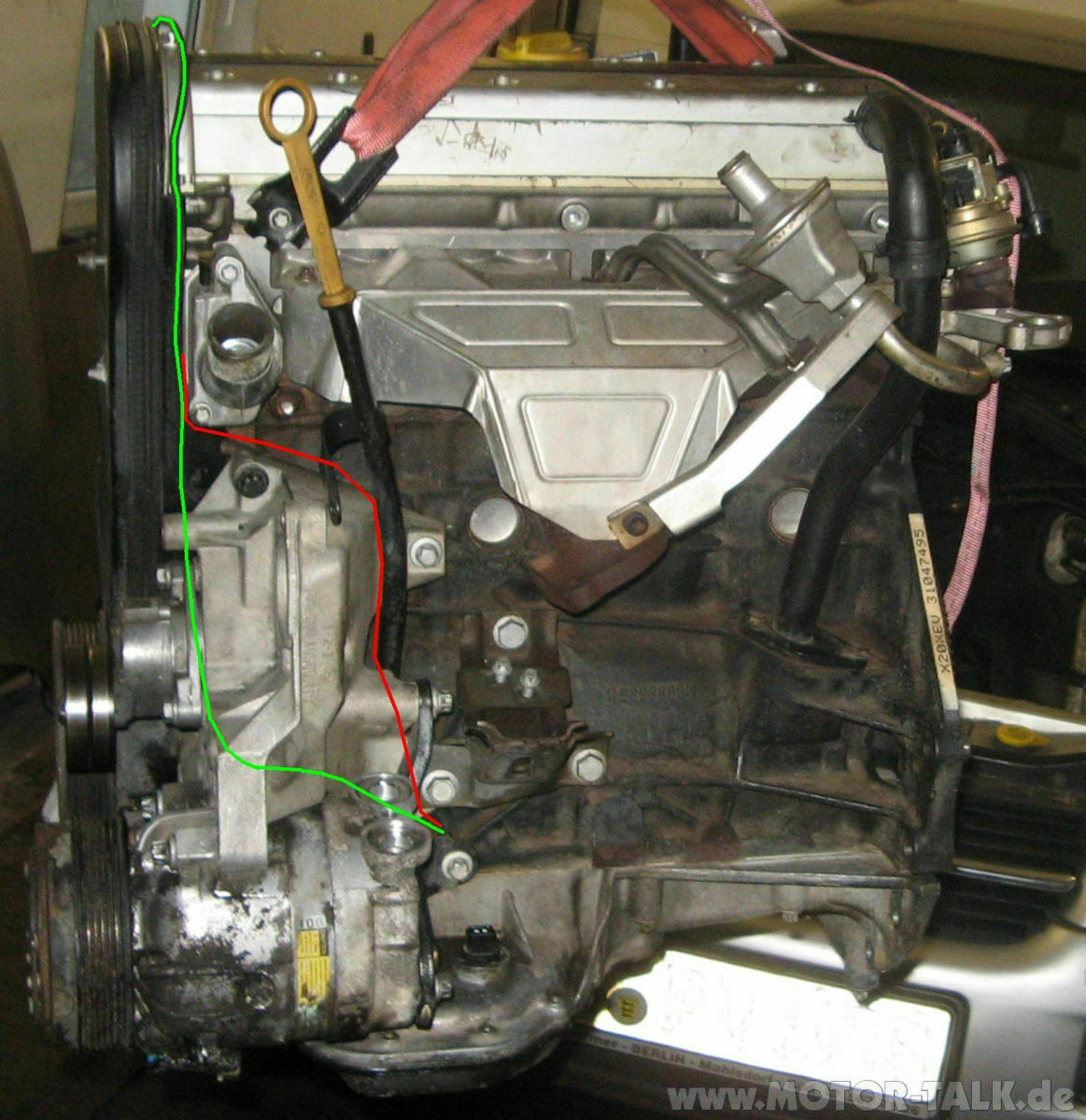 Omega B 2.0 16 V Kurbelwellensensor am x20xev mit Klima Ausbauanleitung