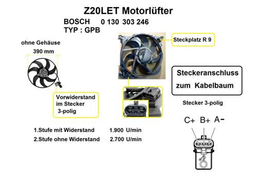Motor-Lüfter mit R 9 Widerstand