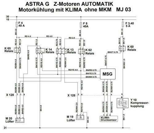 ASTRA G LÜFTERSTEUERUNG ohne MKM