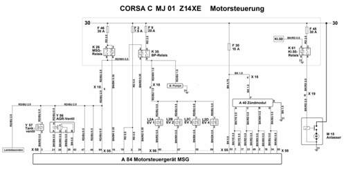 CORSA C Z14XE Motorsteuerung
